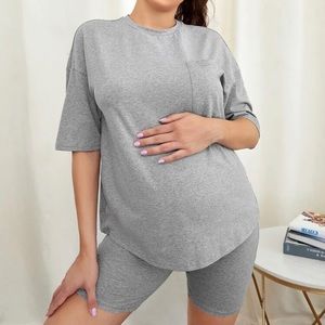 SHEIN Maternity Biker Short Set